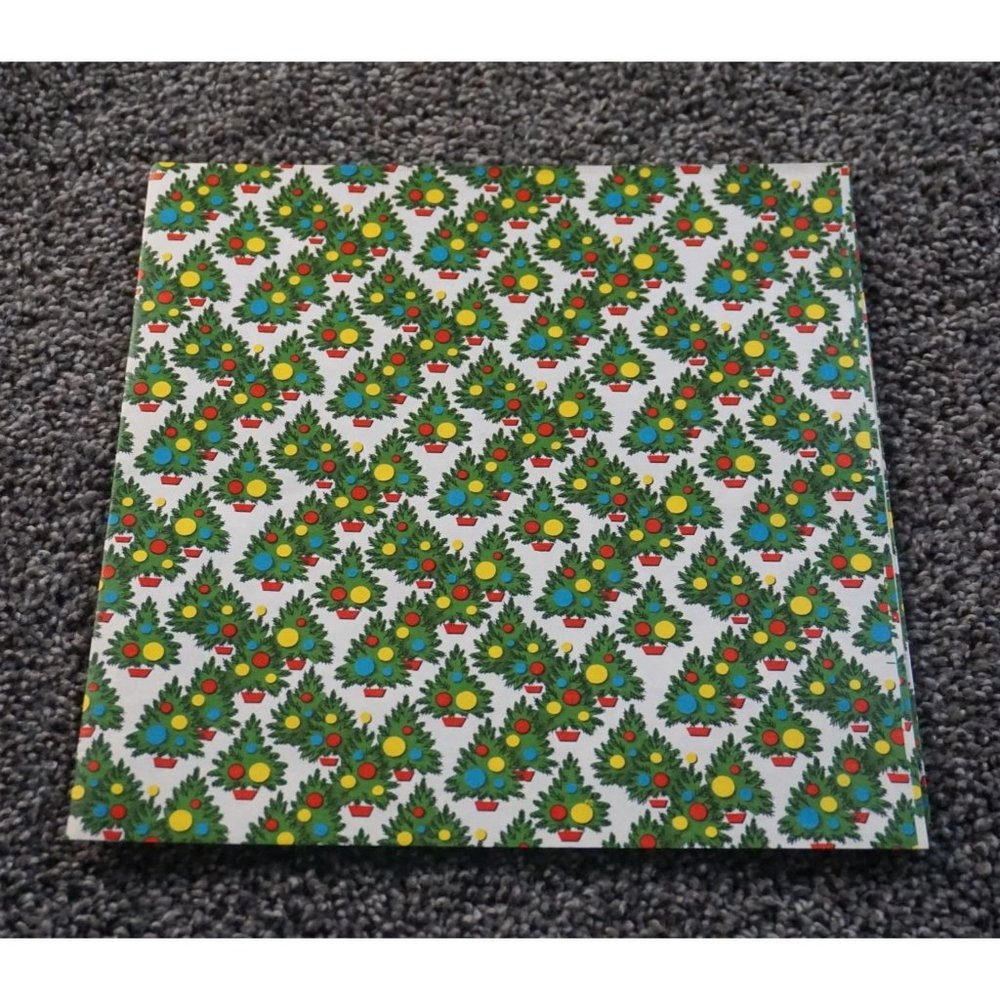 Vintage Dennison Christmas Wrapping Paper Tree Ornaments Red Blue Yellow Estate